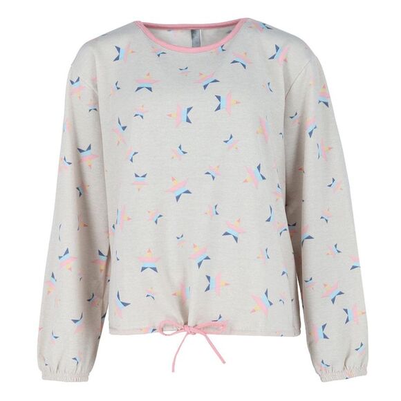 PJ Couture Women's Plus Size Stars Long Sleeve Short Set - Picture 2 of 4